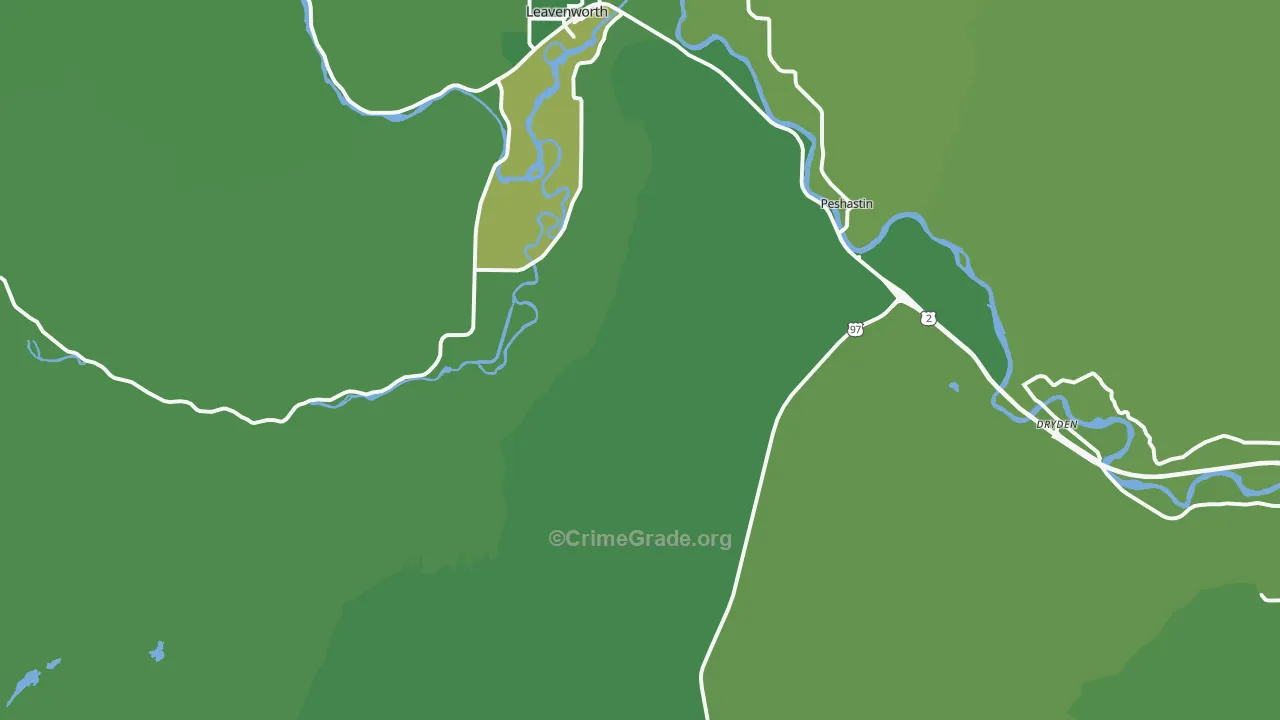 Peshastin, WA Map of Vehicle Theft Rates