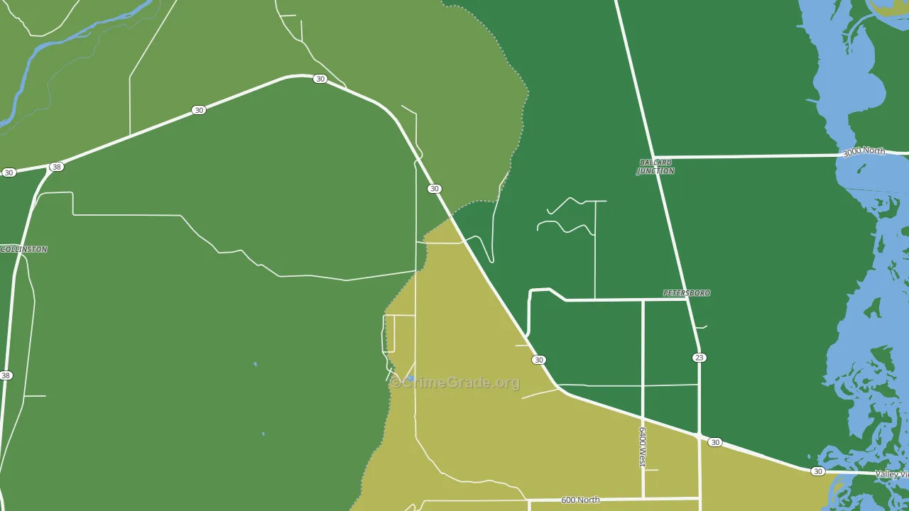 Peter, UT Map of Vehicle Theft Rates