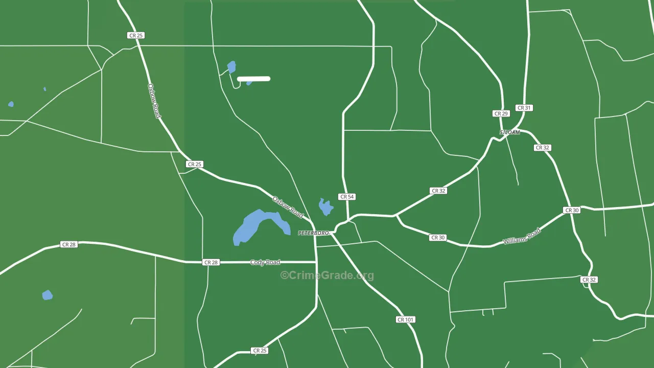 Peterboro, NY Map of Vehicle Theft Rates