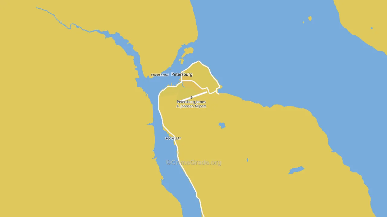 Petersburg, AK Map of Vehicle Theft Rates