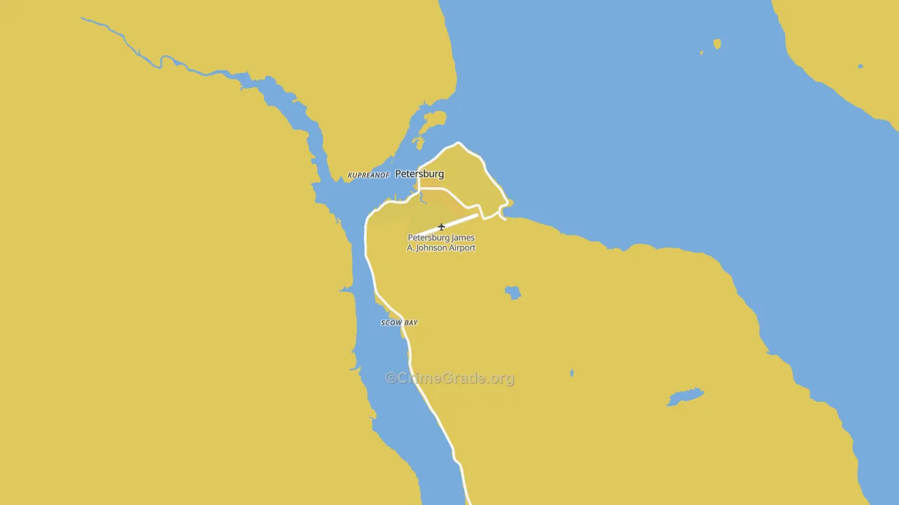 Petersburg Census Area, AK Map of Vehicle Theft Rates