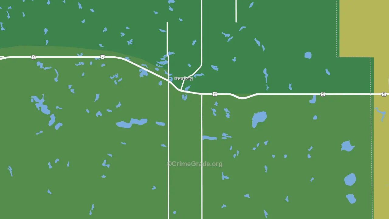 Petersburg, ND Map of Vehicle Theft Rates