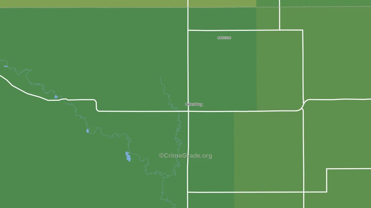 Petersburg, NE Map of Vehicle Theft Rates