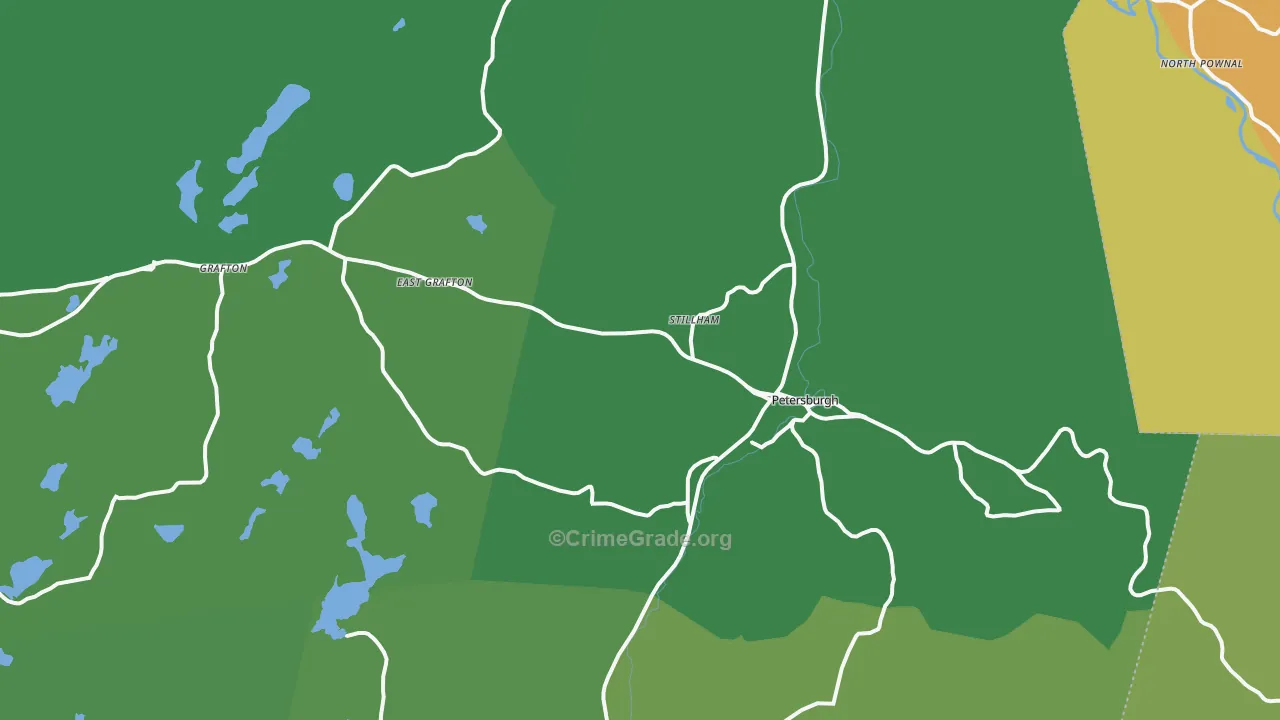 Petersburg, NY Map of Vehicle Theft Rates