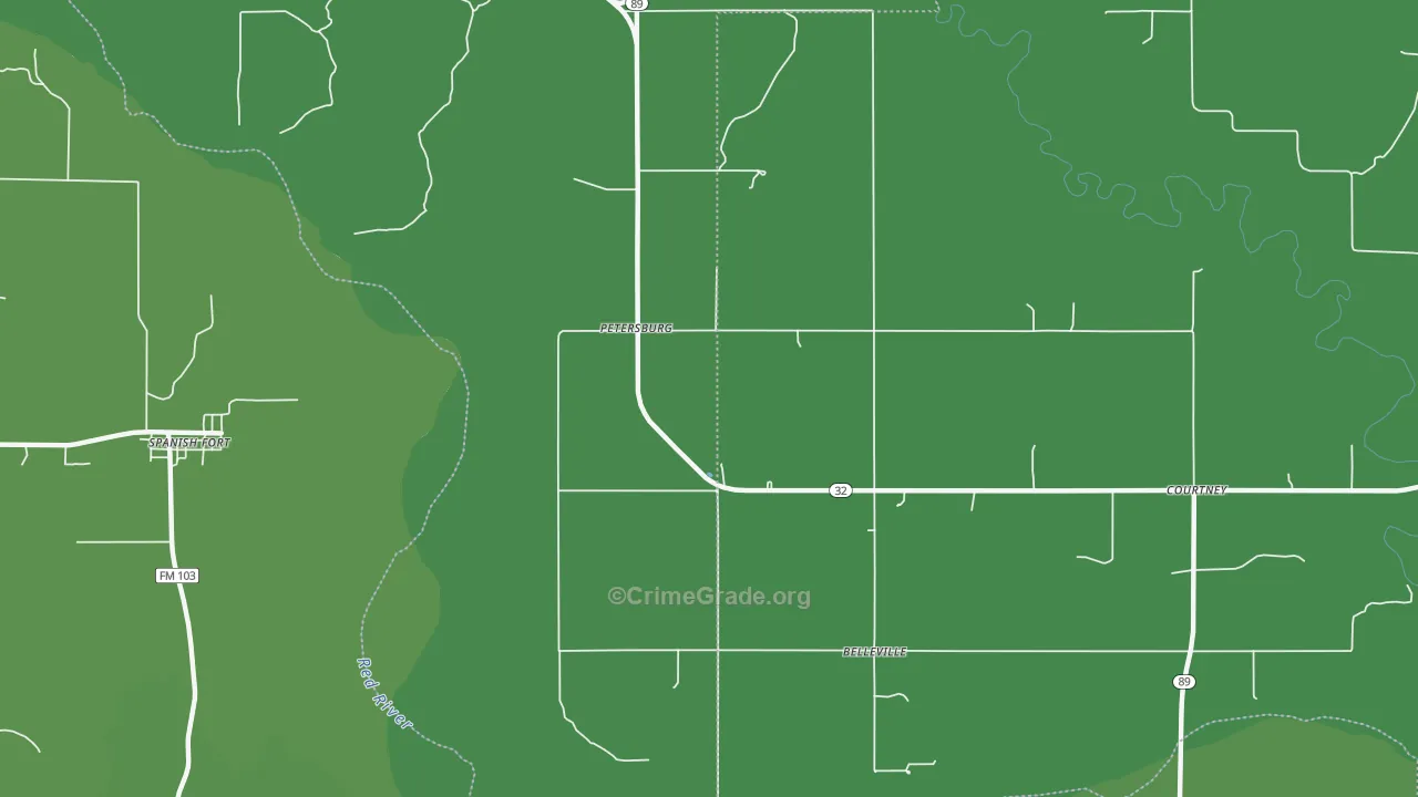 Petersburg, OK Map of Vehicle Theft Rates
