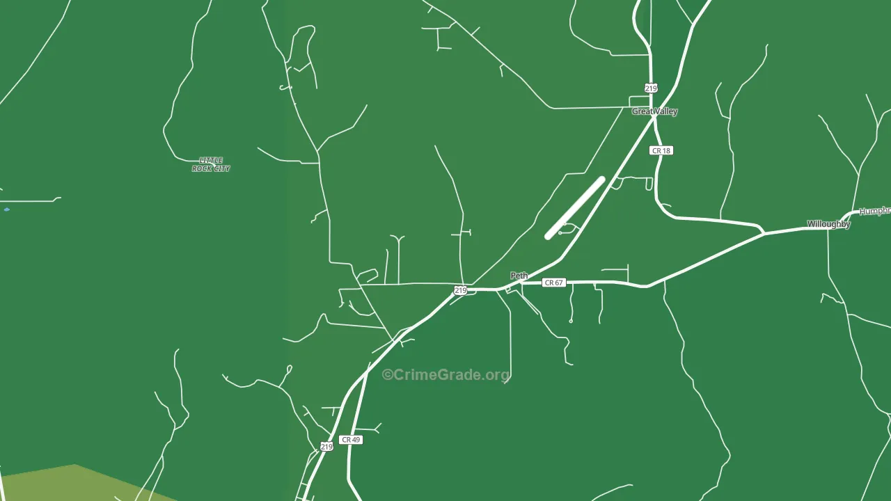 Peth, NY Map of Vehicle Theft Rates