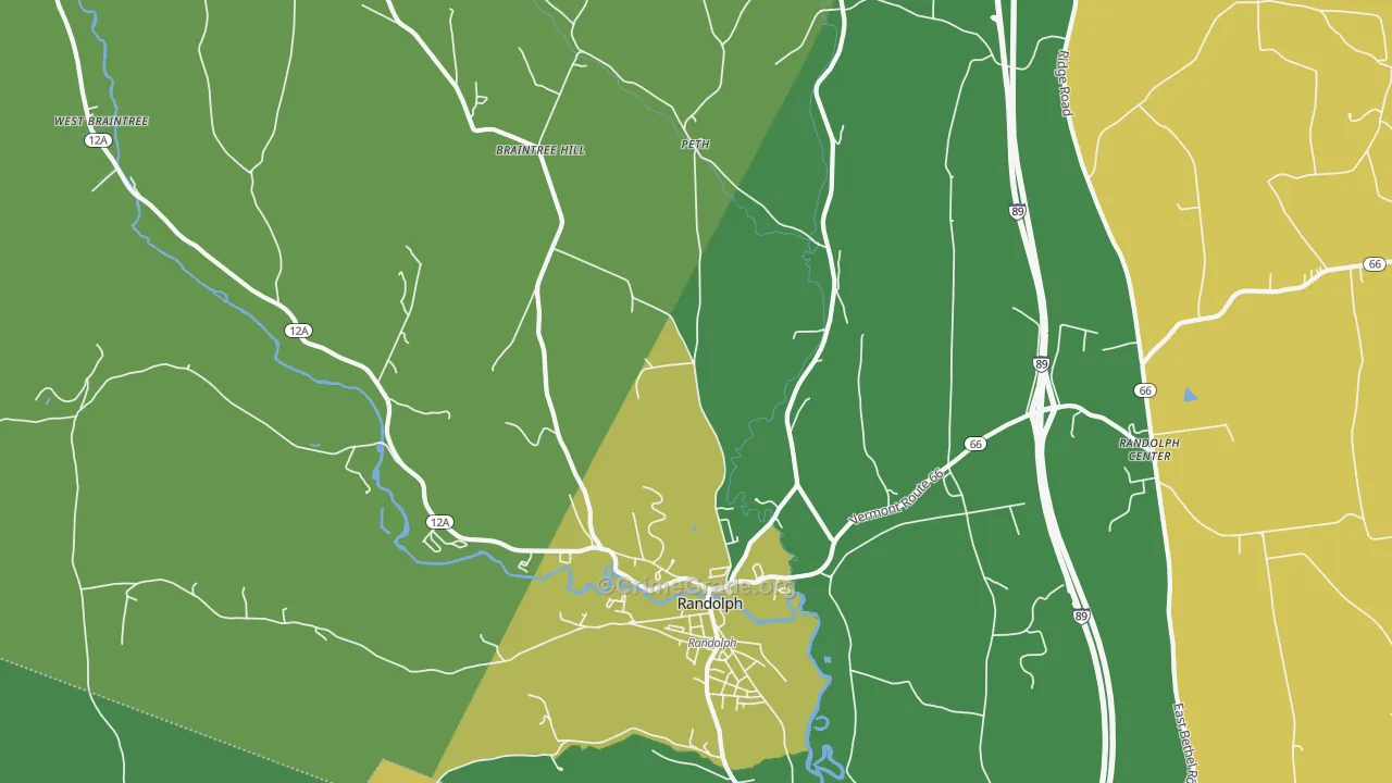 Peth, VT Map of Vehicle Theft Rates