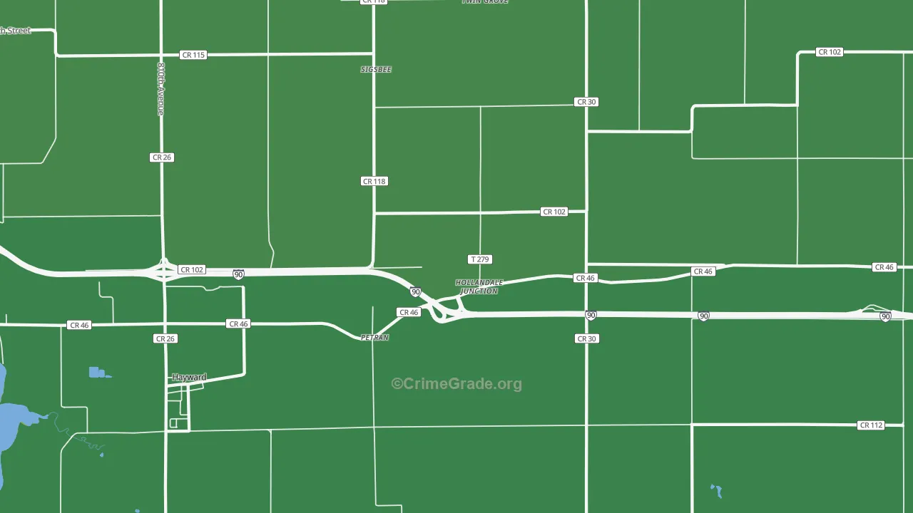 Petran, MN Map of Vehicle Theft Rates