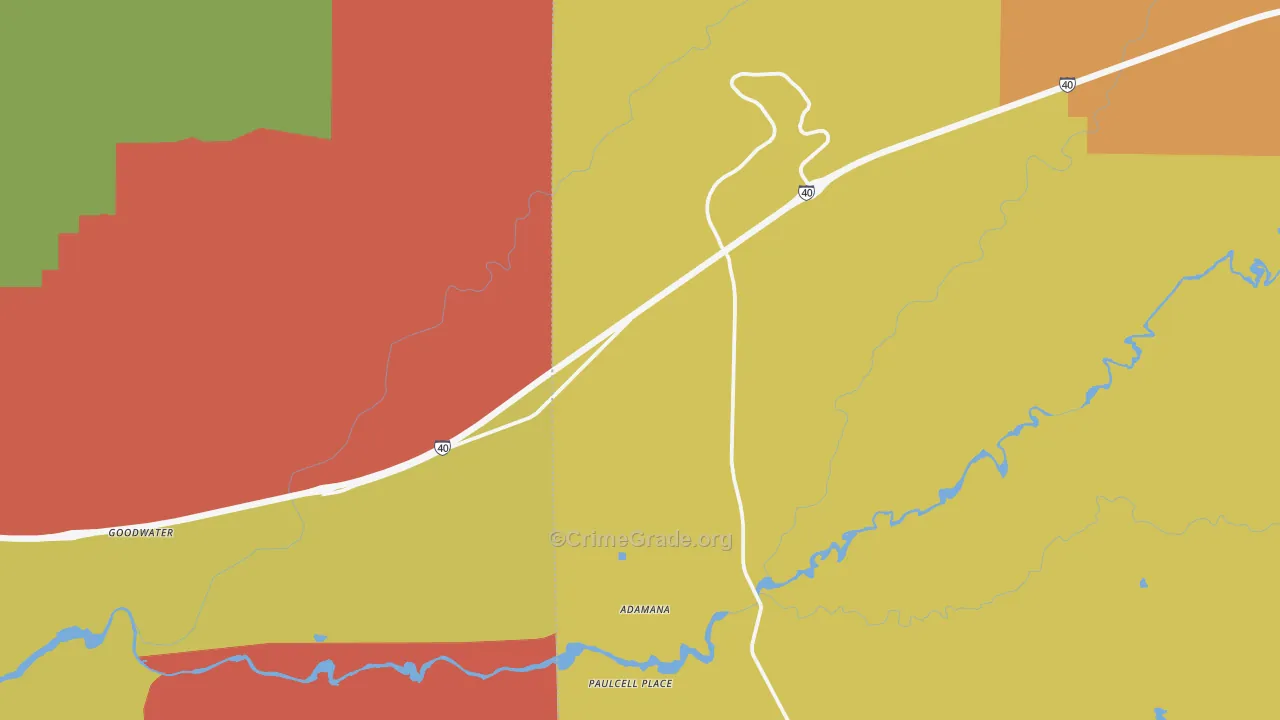 Petrified Forest Natl Pk, AZ Map of Vehicle Theft Rates