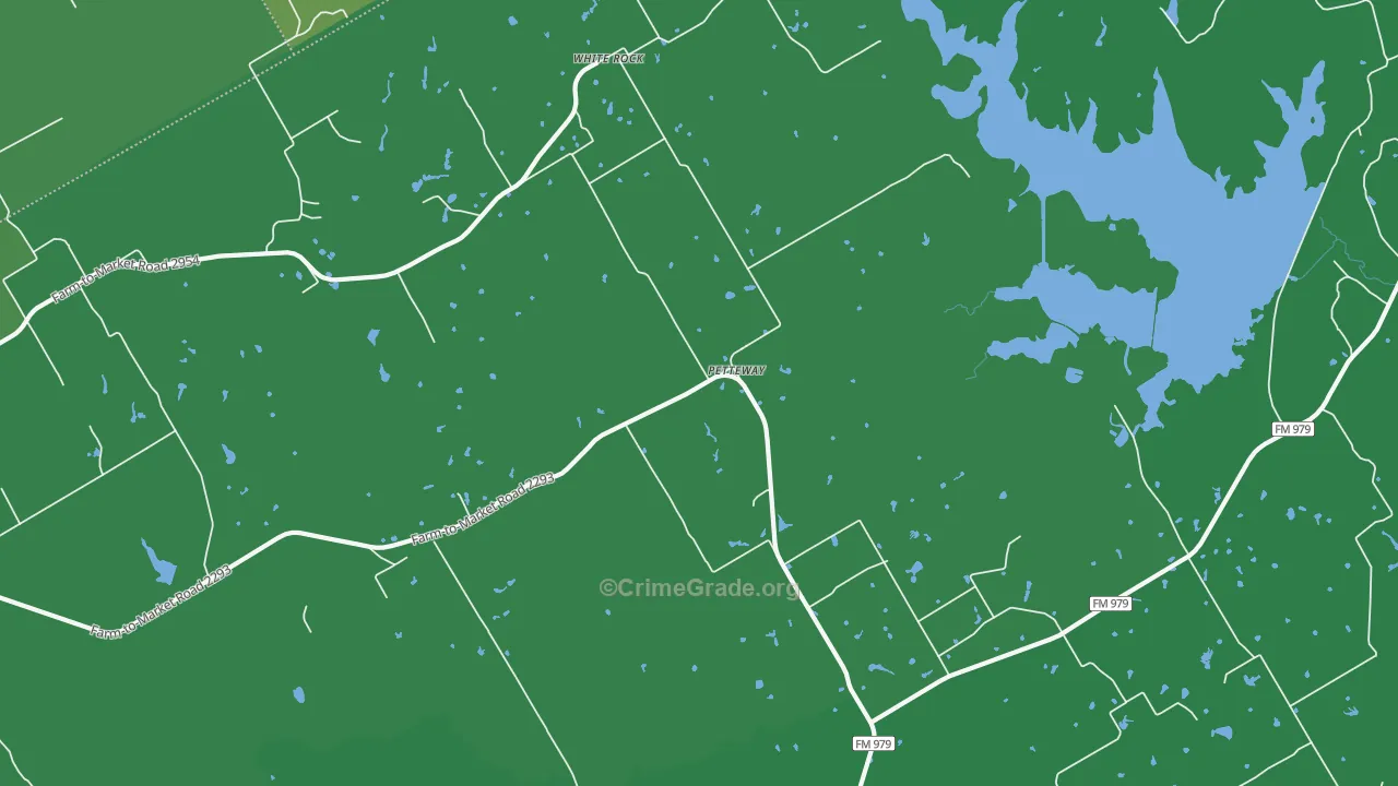 Petteway, TX Map of Vehicle Theft Rates
