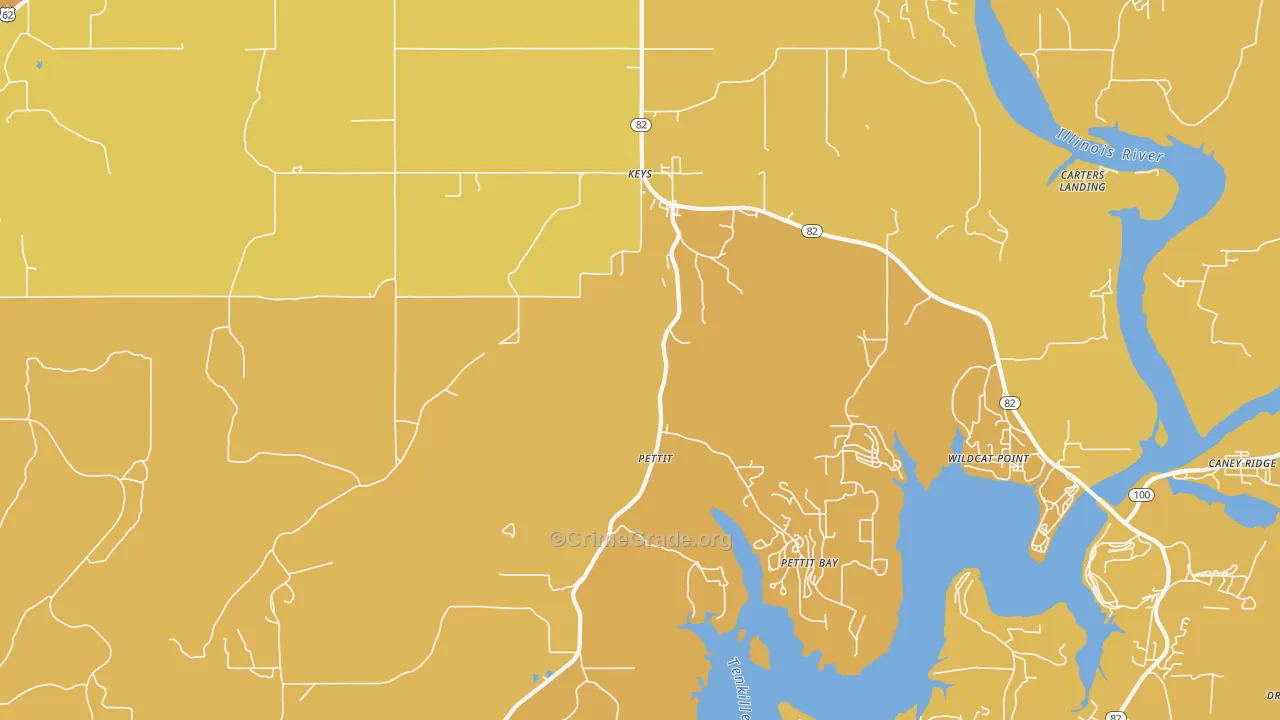 Pettit, OK Map of Vehicle Theft Rates