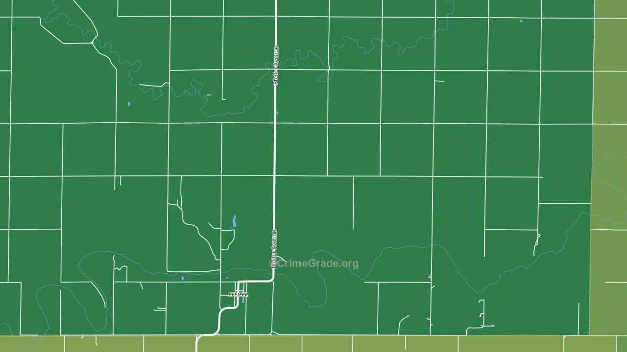 Pfeifer, KS Map of Vehicle Theft Rates