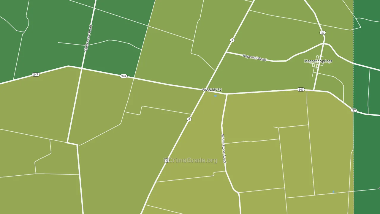 Pharisburg, OH Map of Vehicle Theft Rates