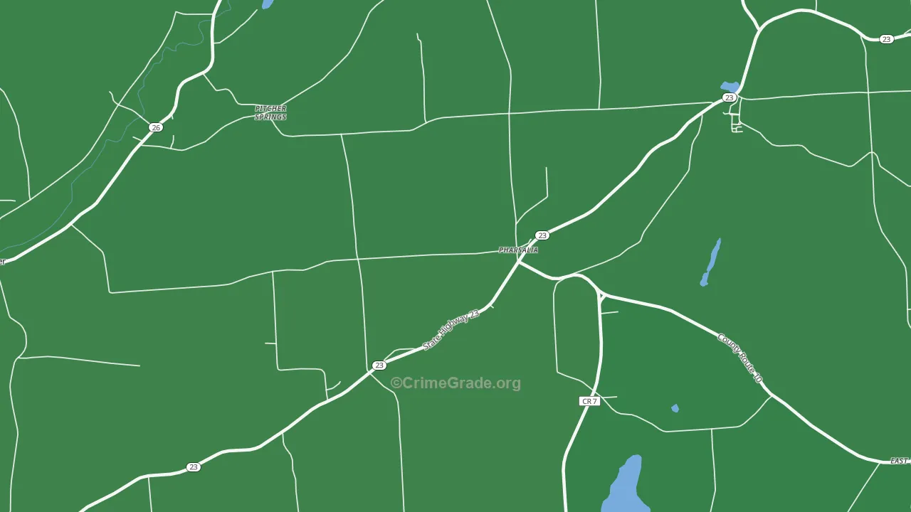 Pharsalia, NY Map of Vehicle Theft Rates
