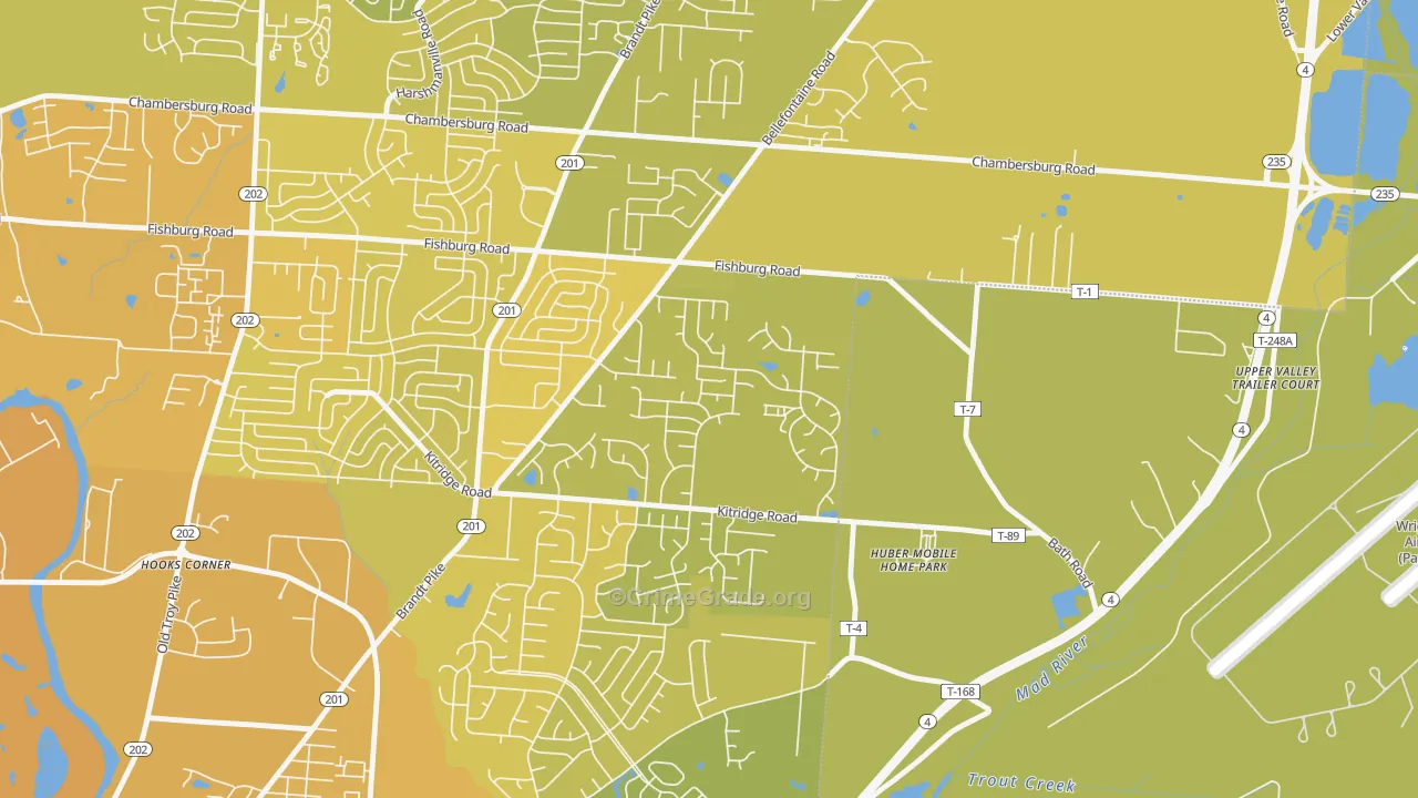 Pheasant Hill, Dayton, OH Map of Vehicle Theft Rates