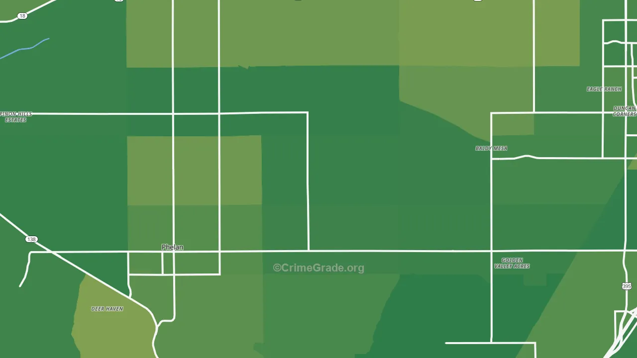 Phelan, CA Map of Vehicle Theft Rates