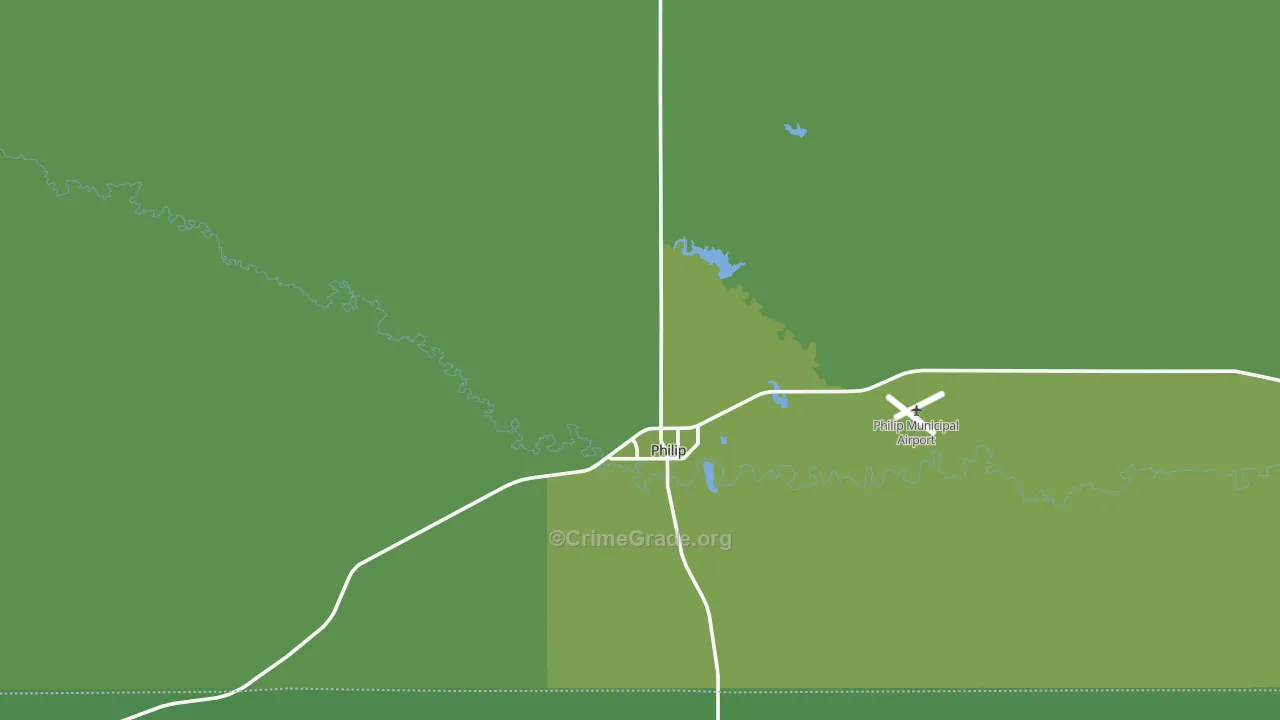 Philip, SD Map of Vehicle Theft Rates