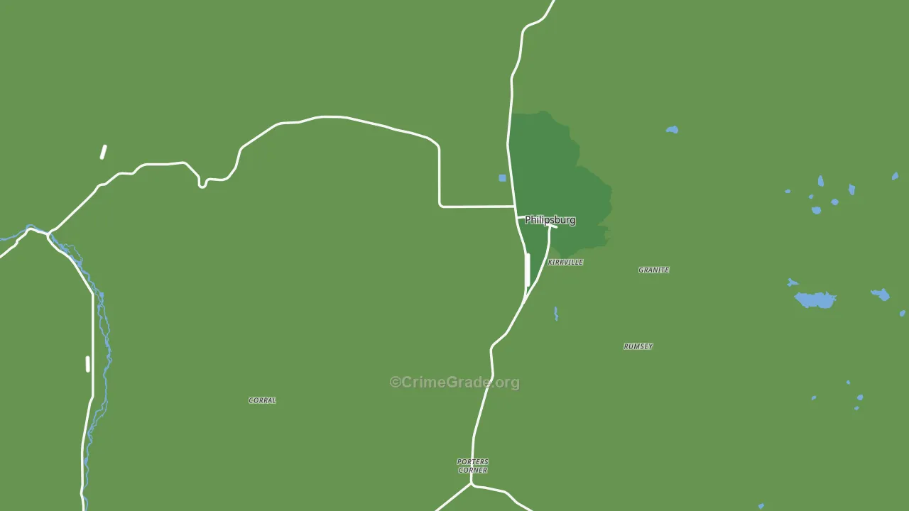 Philipsburg, MT Map of Vehicle Theft Rates