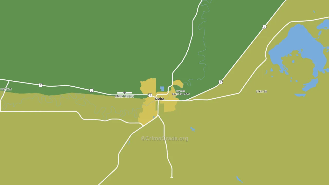 Phillips County, MT Map of Vehicle Theft Rates