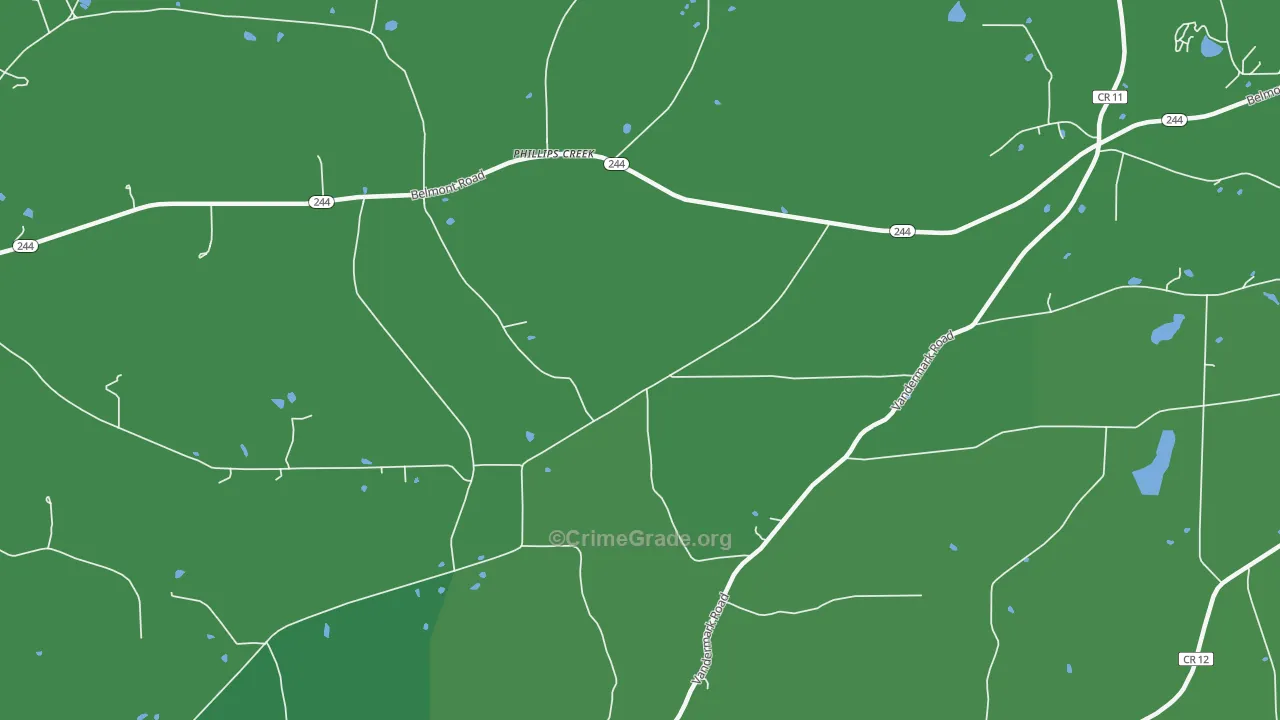 Phillips Creek, NY Map of Vehicle Theft Rates