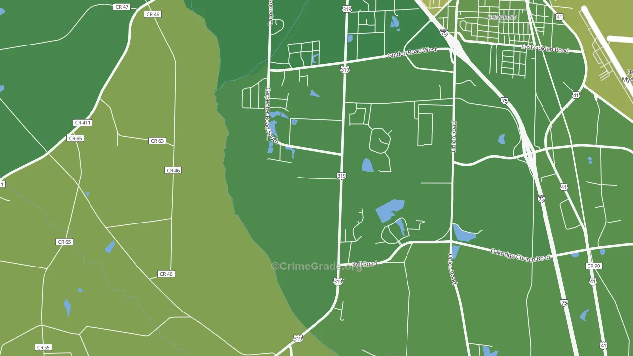 Phillipsburg, GA Map of Vehicle Theft Rates