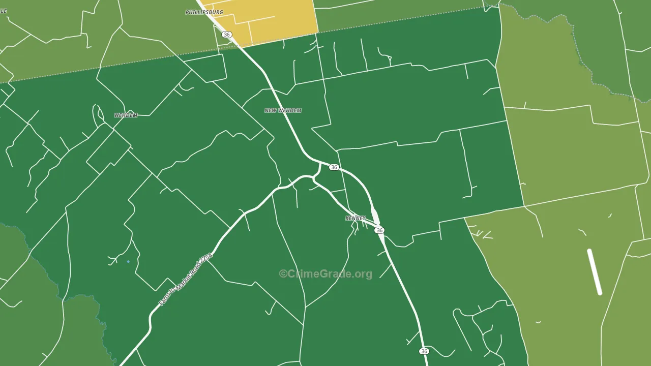 Phillipsburg, TX Map of Vehicle Theft Rates