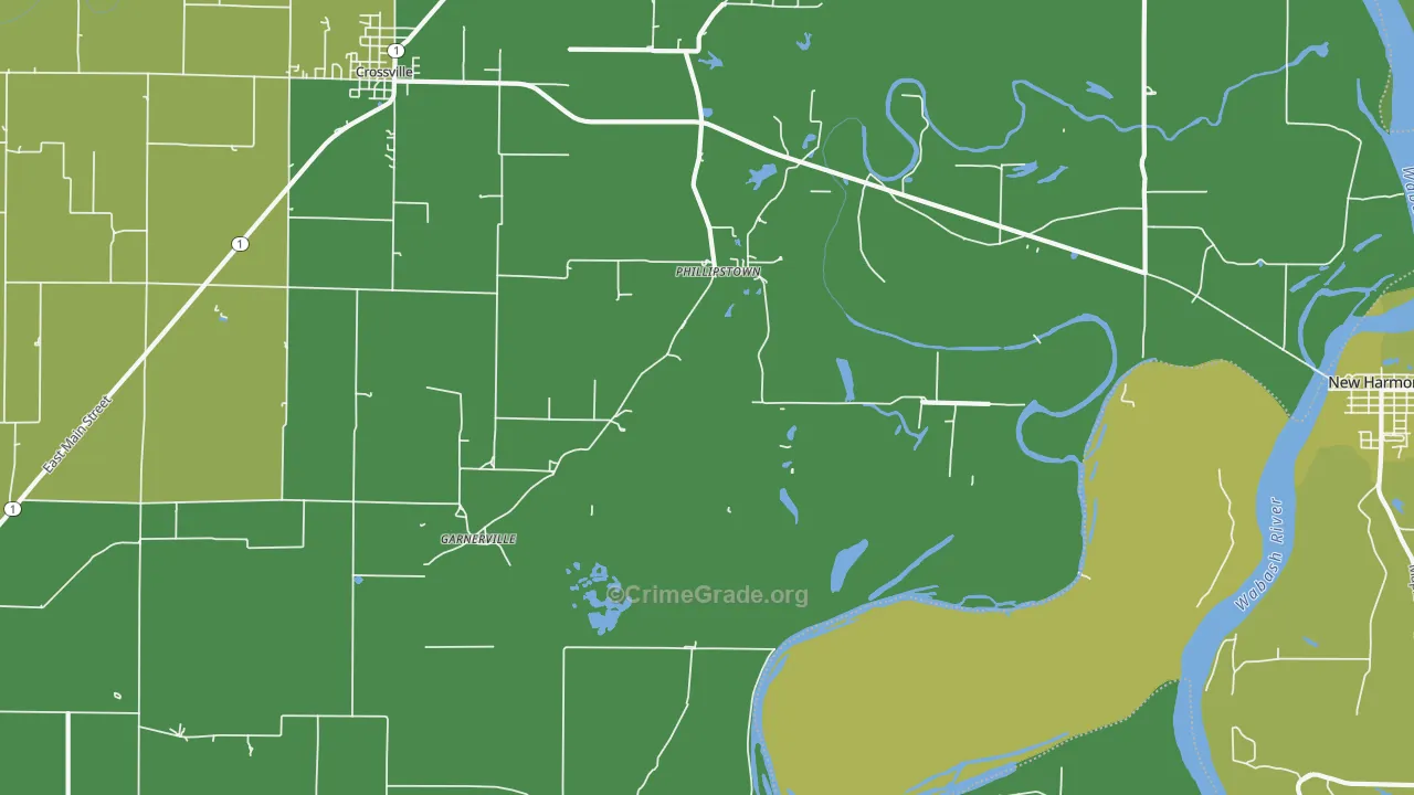 Phillipstown, IL Map of Vehicle Theft Rates