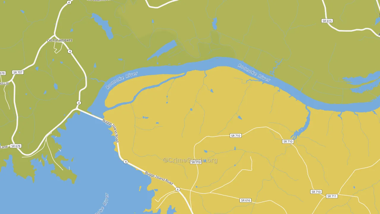 Phillis, VA Map of Vehicle Theft Rates