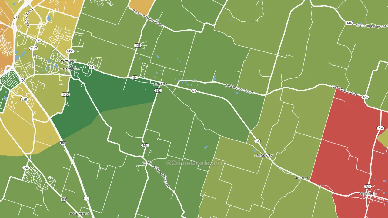 Philpot, KY Map of Vehicle Theft Rates