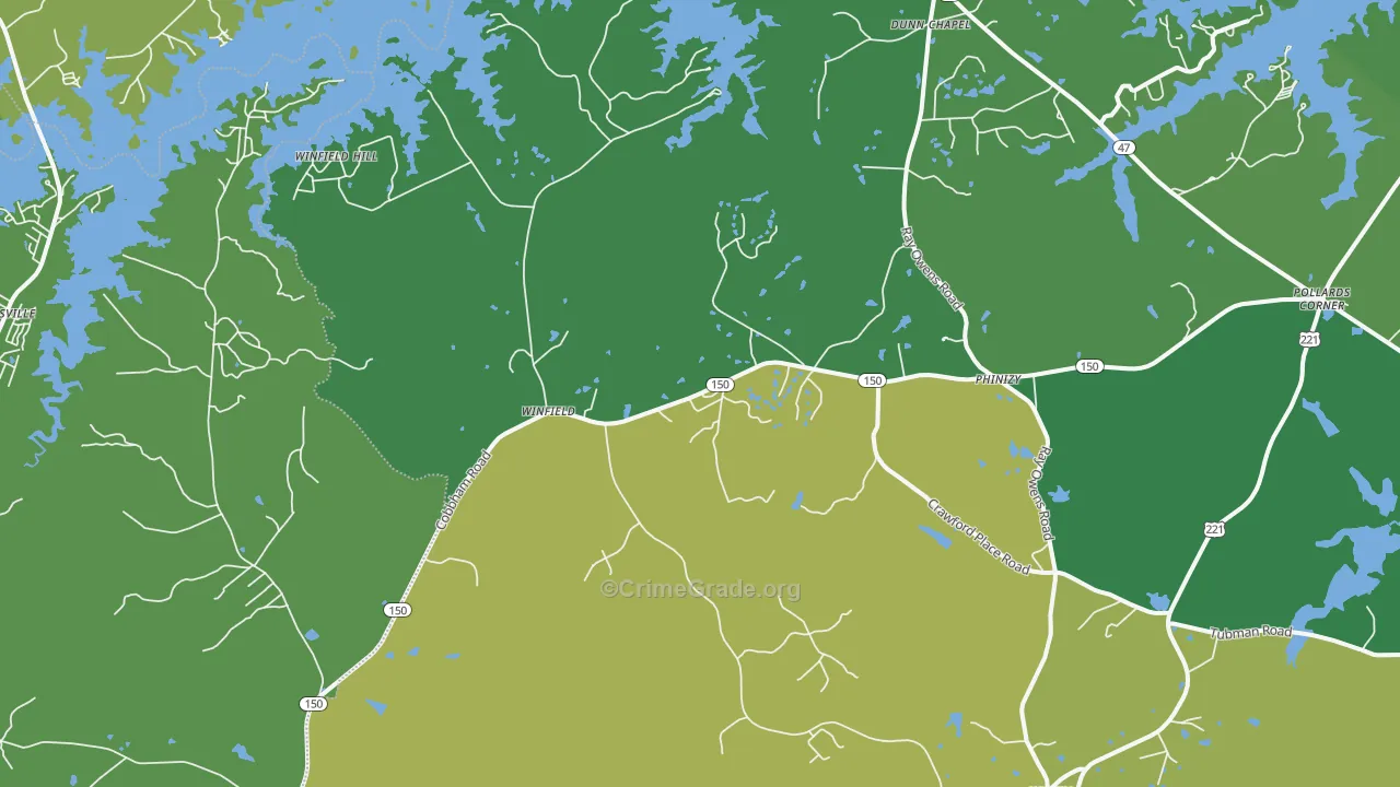 Phinizy, GA Map of Vehicle Theft Rates
