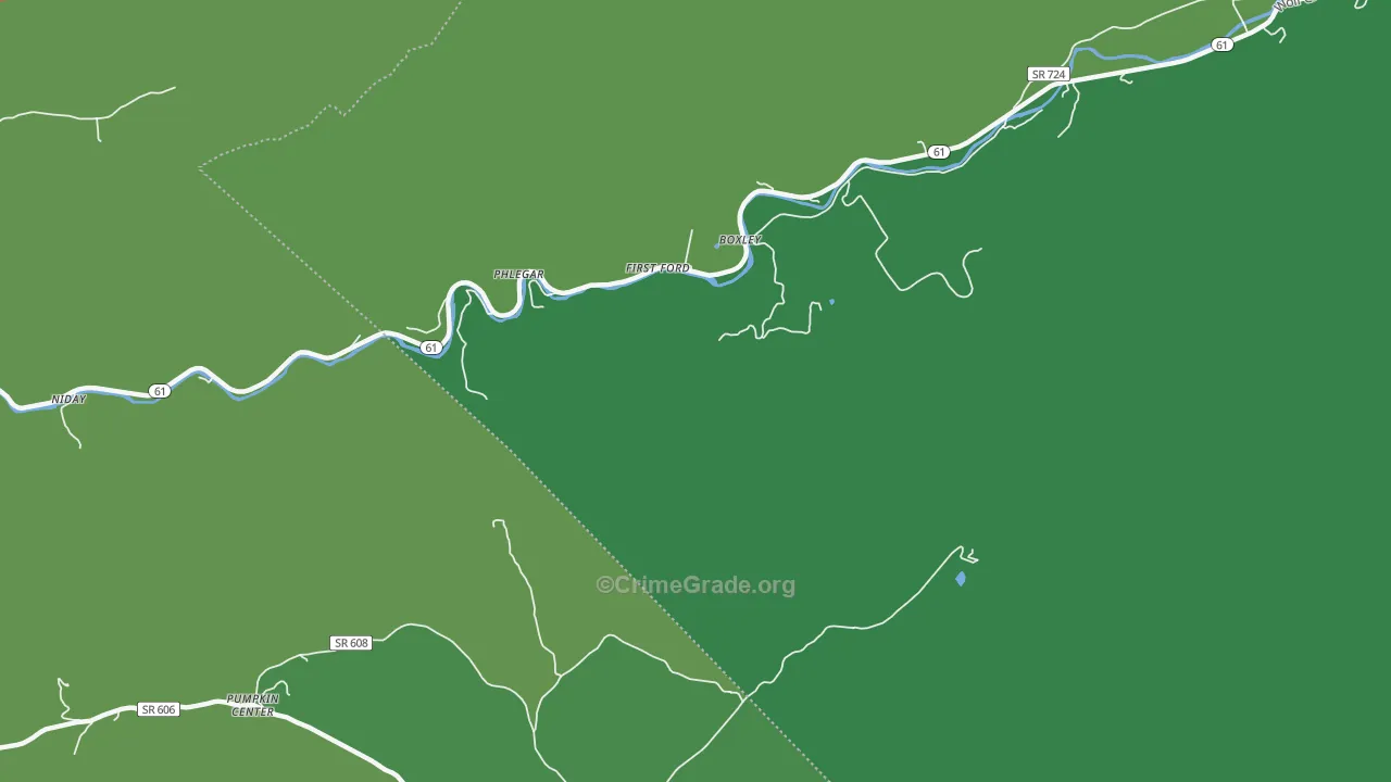 Phlegar, VA Map of Vehicle Theft Rates