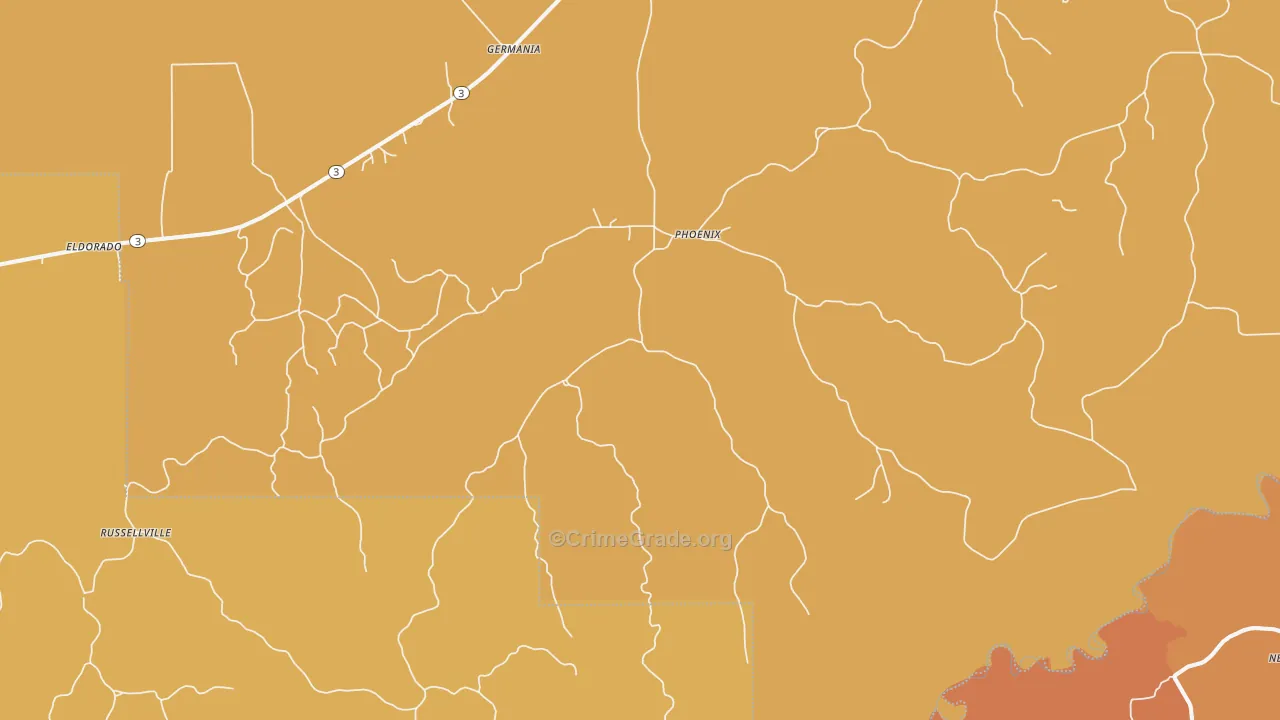 Phoenix, MS Map of Vehicle Theft Rates
