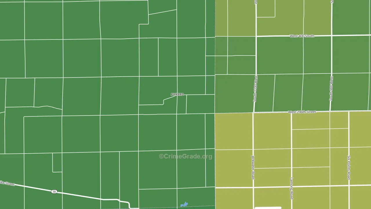 Pickard, IN Map of Vehicle Theft Rates