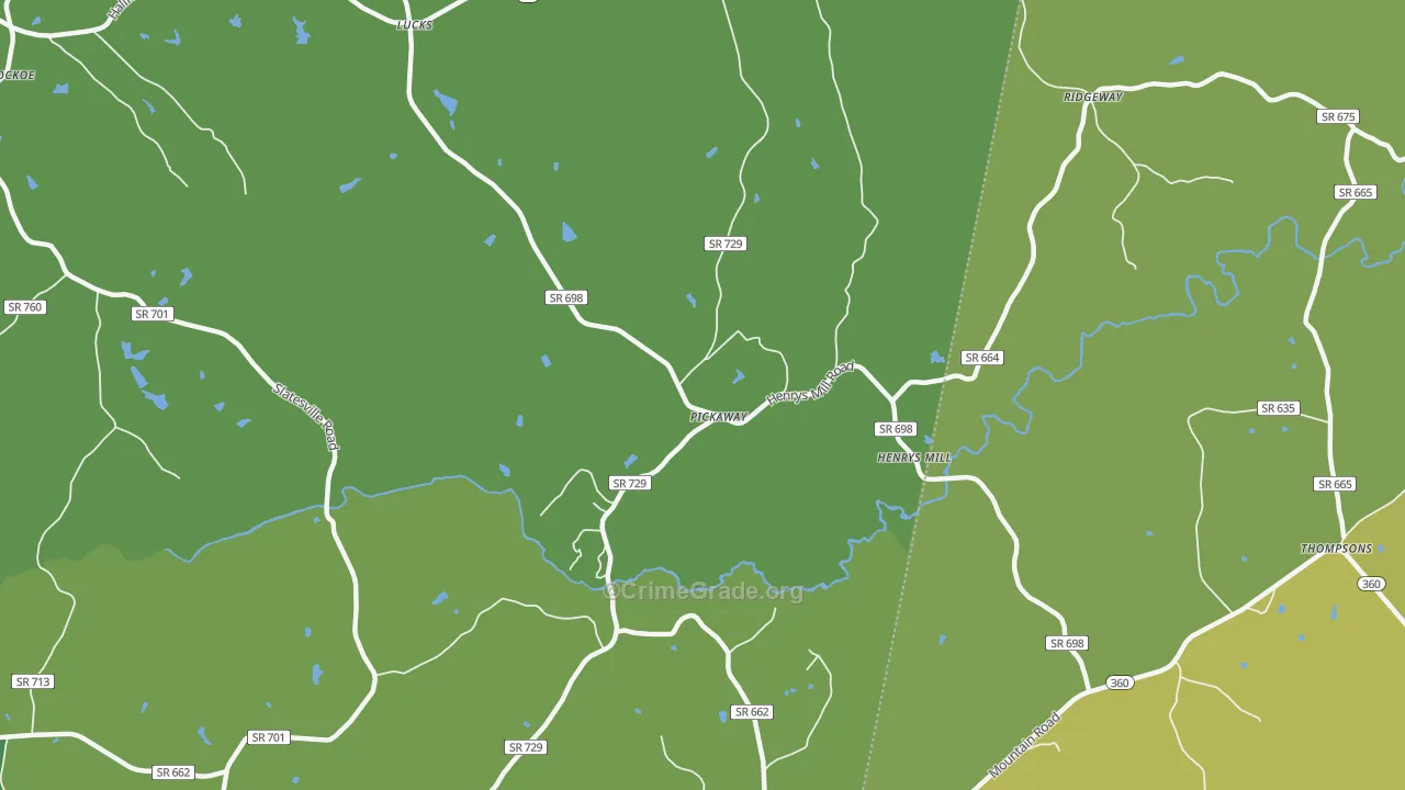 Pickaway, VA Map of Vehicle Theft Rates