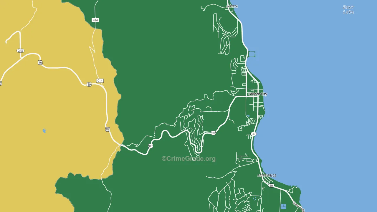 Pickelville, UT Map of Vehicle Theft Rates