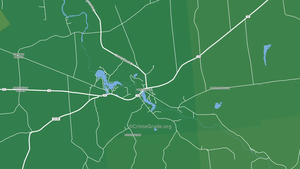 Pickettville, NY Map of Vehicle Theft Rates
