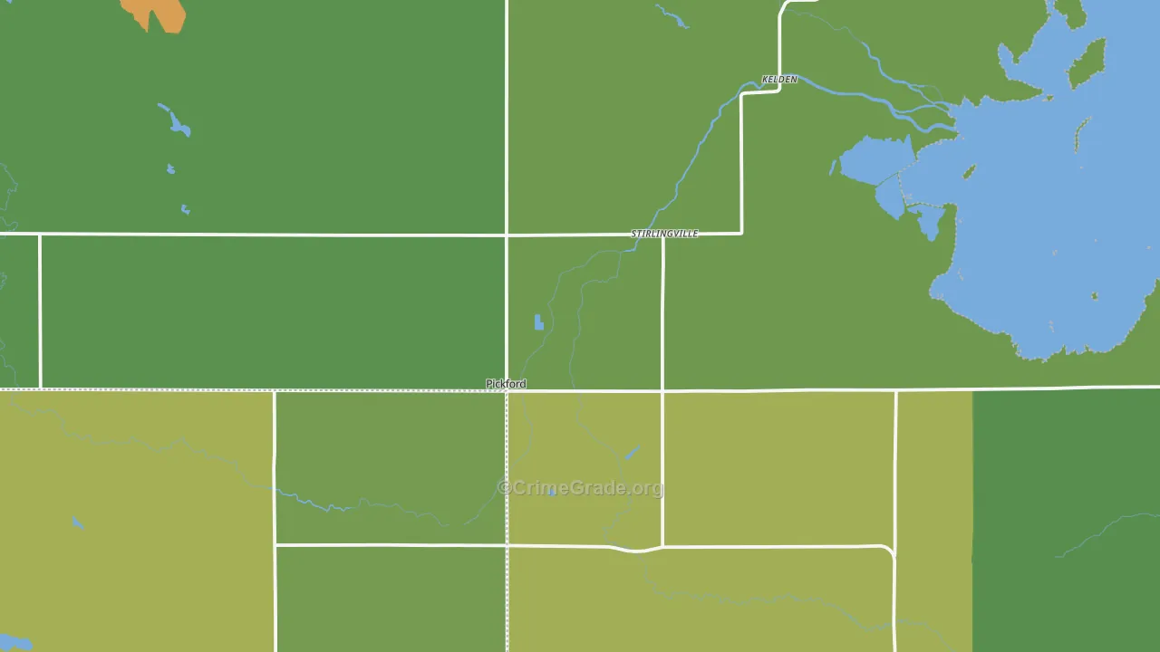 Pickford, MI Map of Vehicle Theft Rates