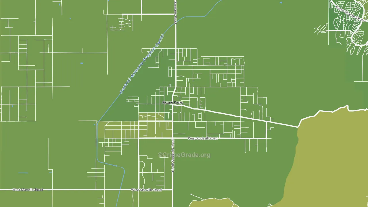 Picture Rocks, AZ Map of Vehicle Theft Rates