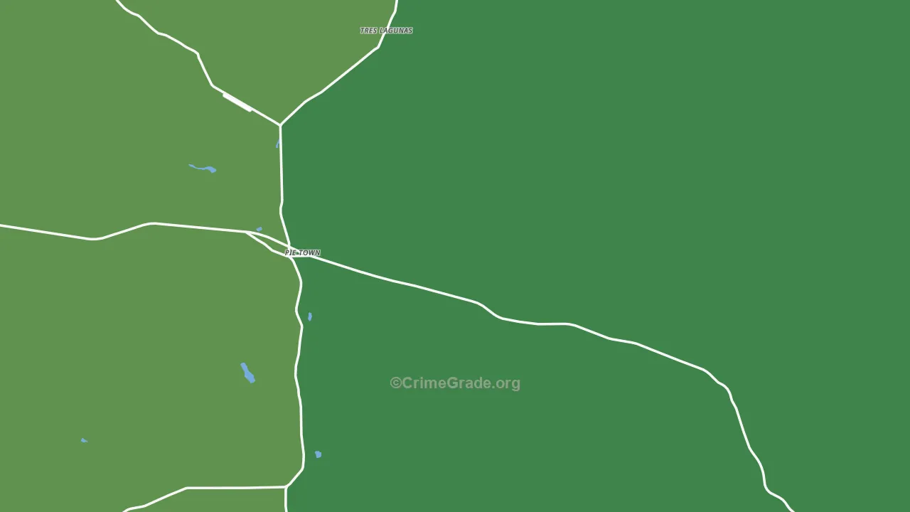 Pie Town, NM Map of Vehicle Theft Rates