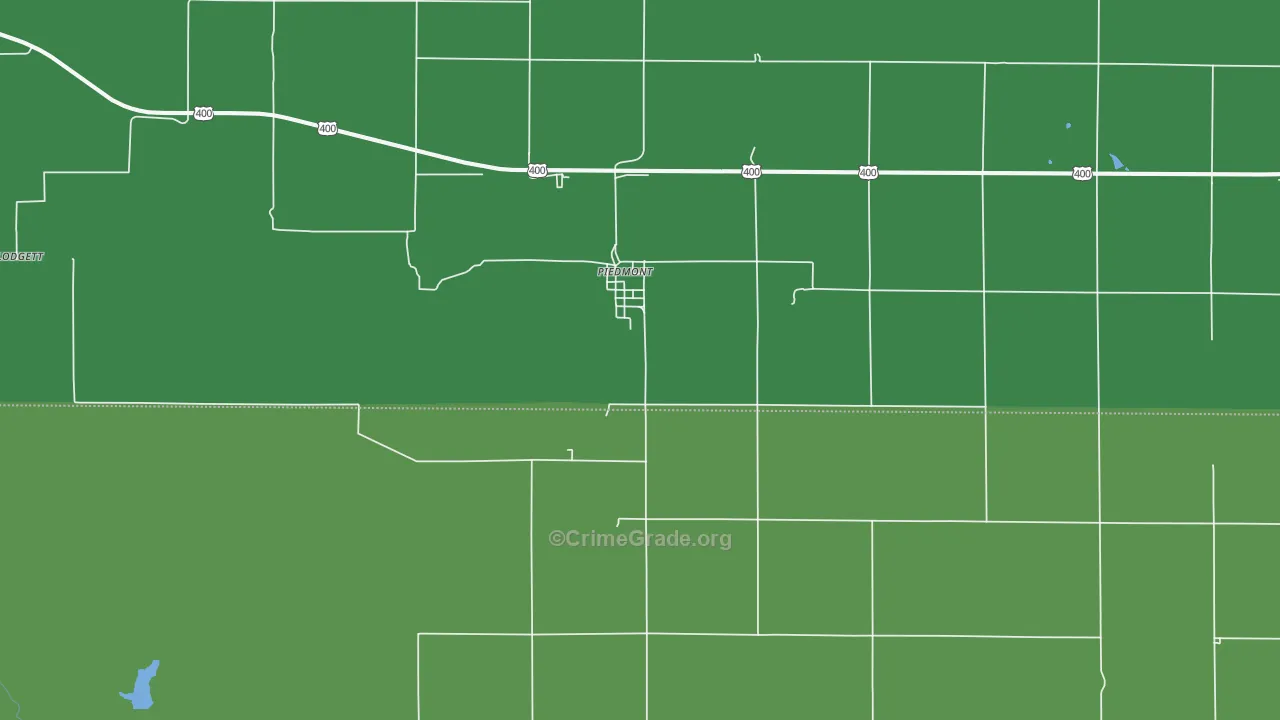 Piedmont, KS Map of Vehicle Theft Rates