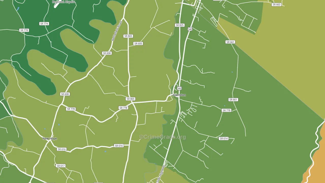 Piedmont, VA Map of Vehicle Theft Rates