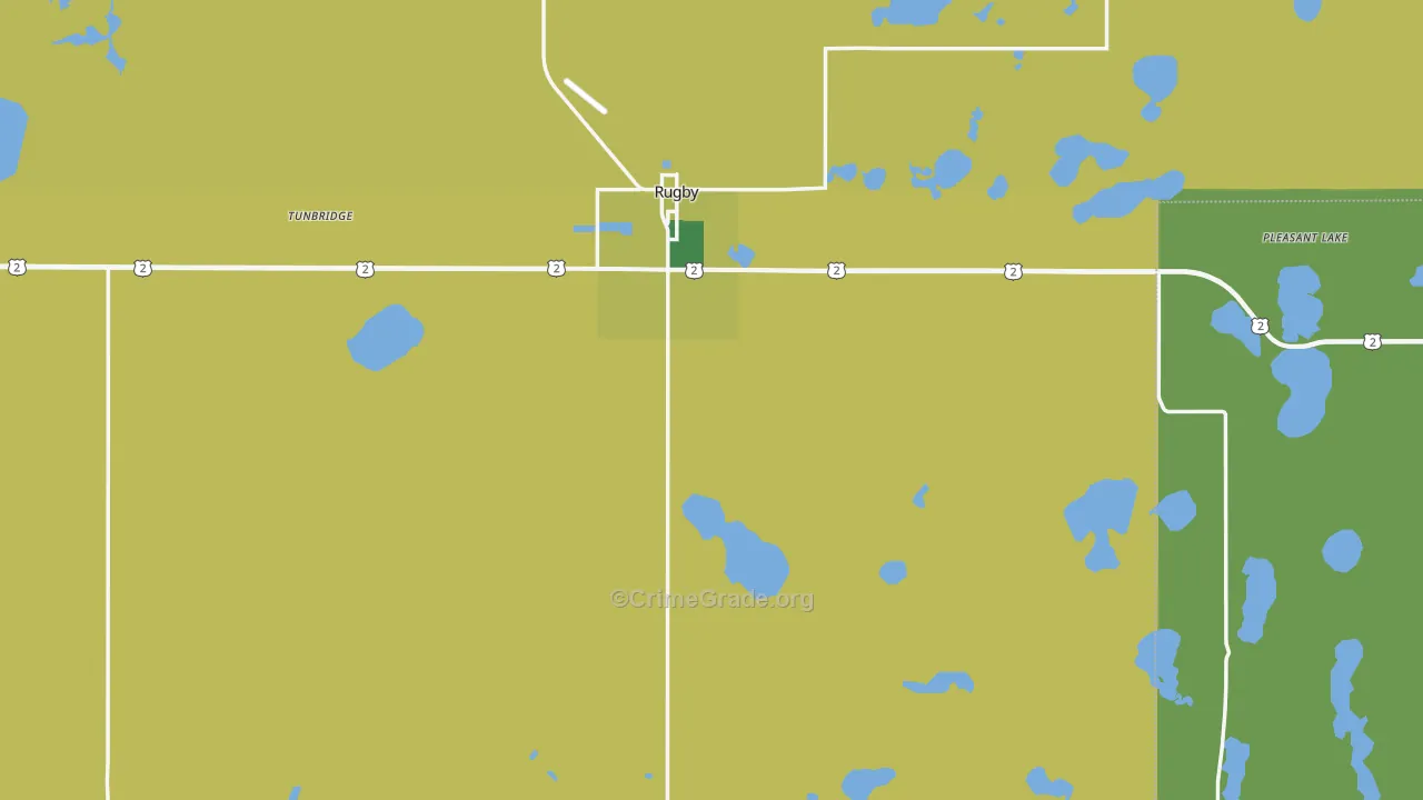 Pierce County, ND Map of Vehicle Theft Rates