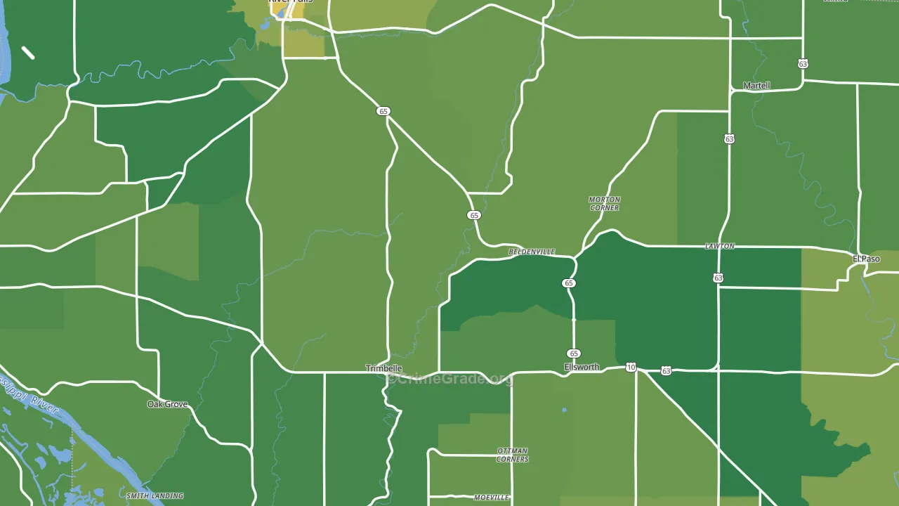 Pierce County, WI Map of Vehicle Theft Rates