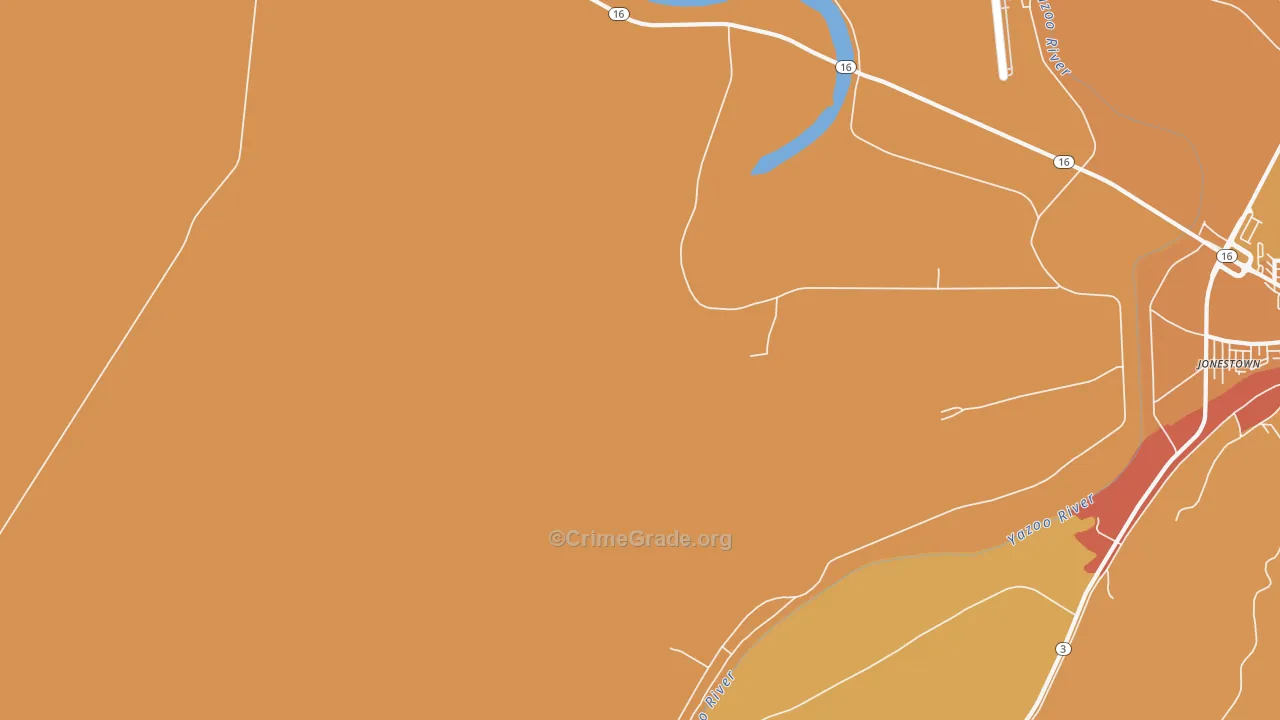Pierce Crossroad, MS Map of Vehicle Theft Rates