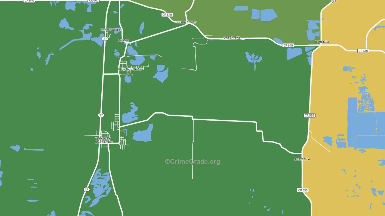 Pierce, FL Map of Vehicle Theft Rates