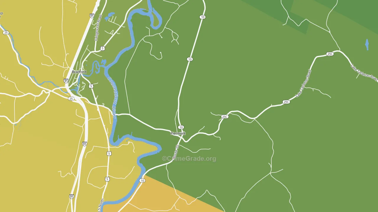 Piermont, NH Map of Vehicle Theft Rates