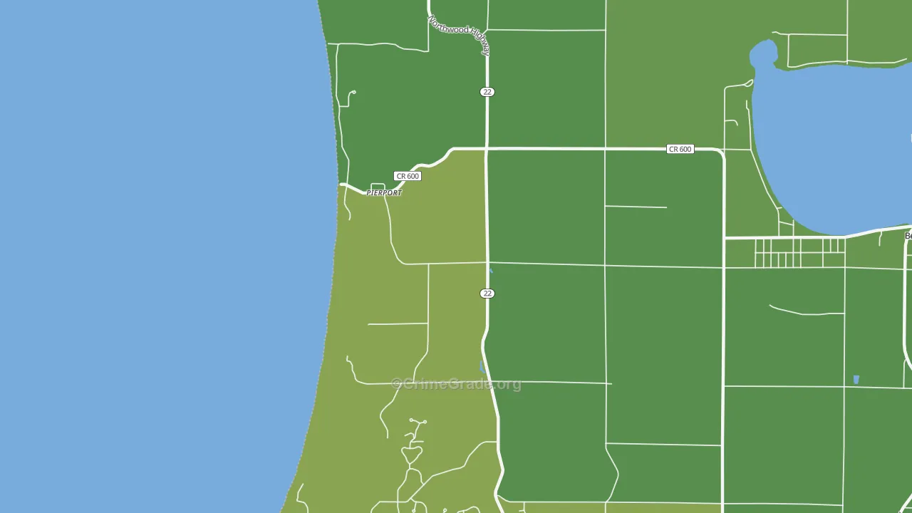 Pierport, MI Map of Vehicle Theft Rates