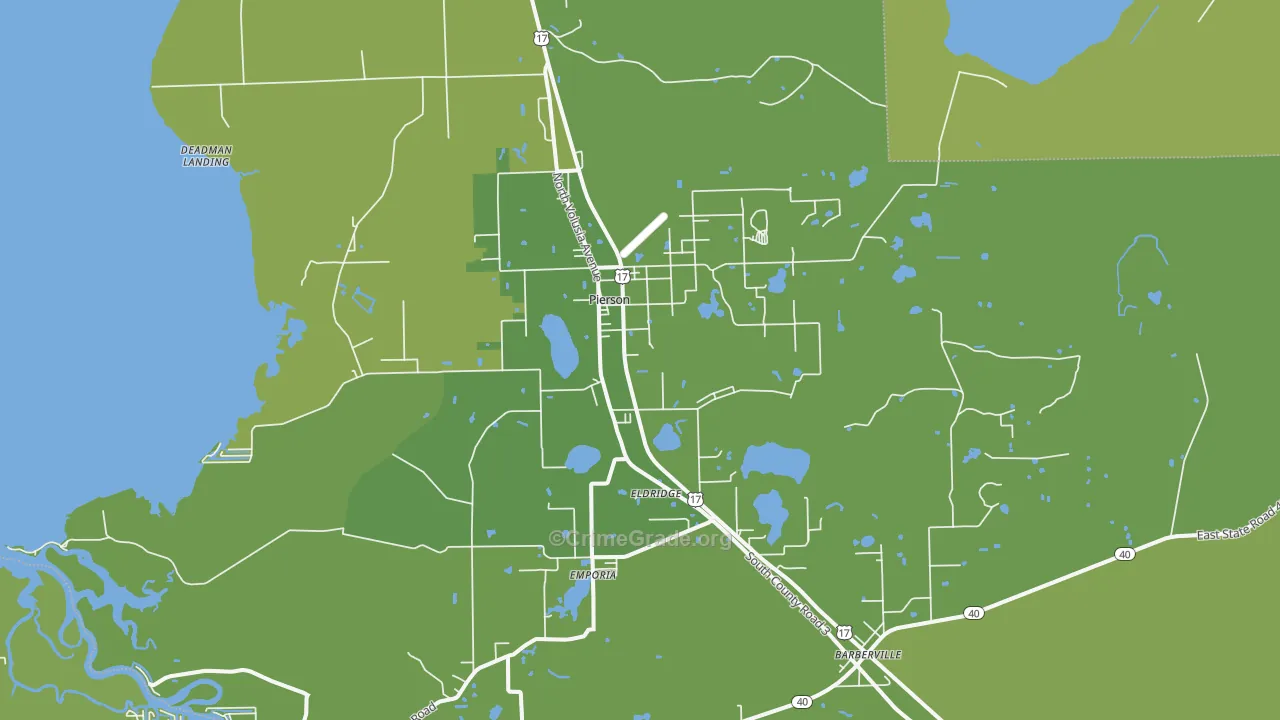 Pierson, FL Map of Vehicle Theft Rates