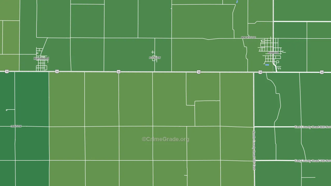 Pierson, IL Map of Vehicle Theft Rates