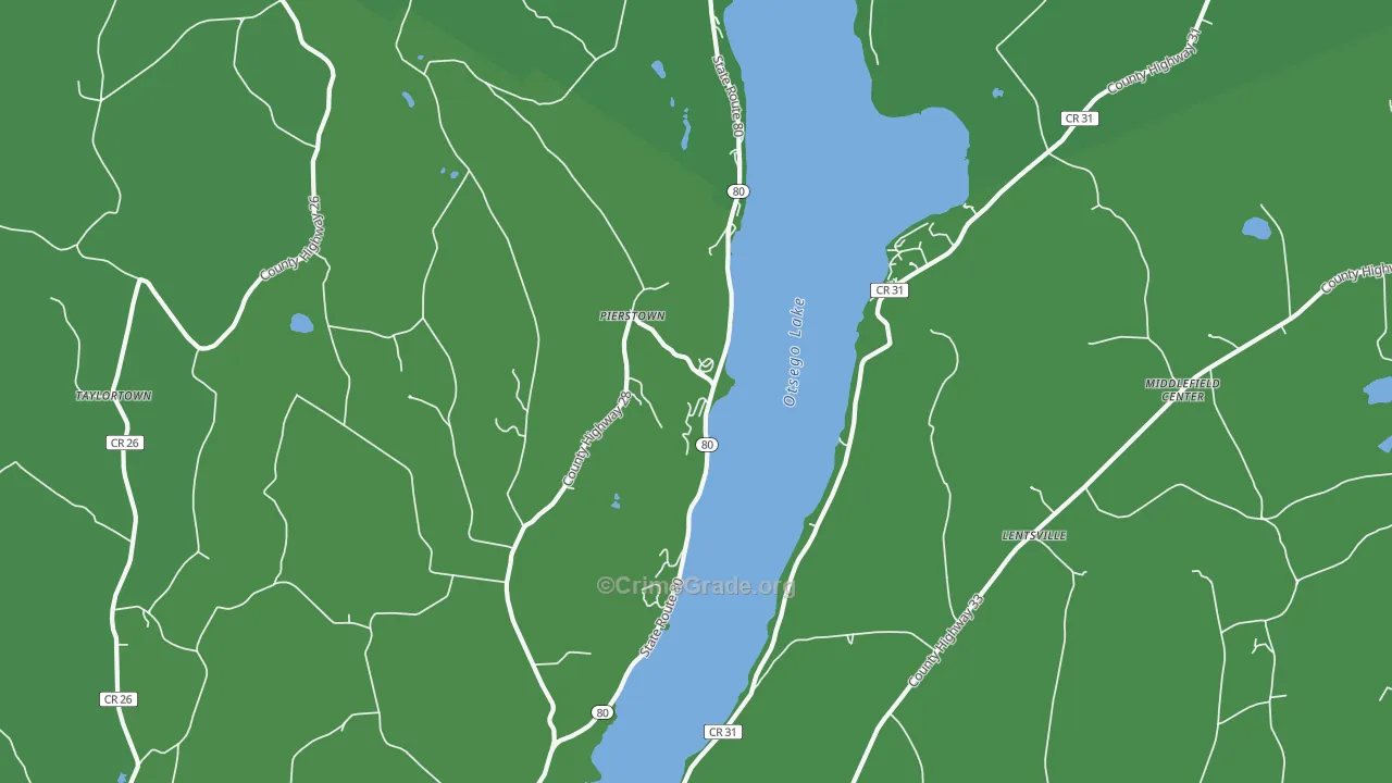 Pierstown, NY Map of Vehicle Theft Rates